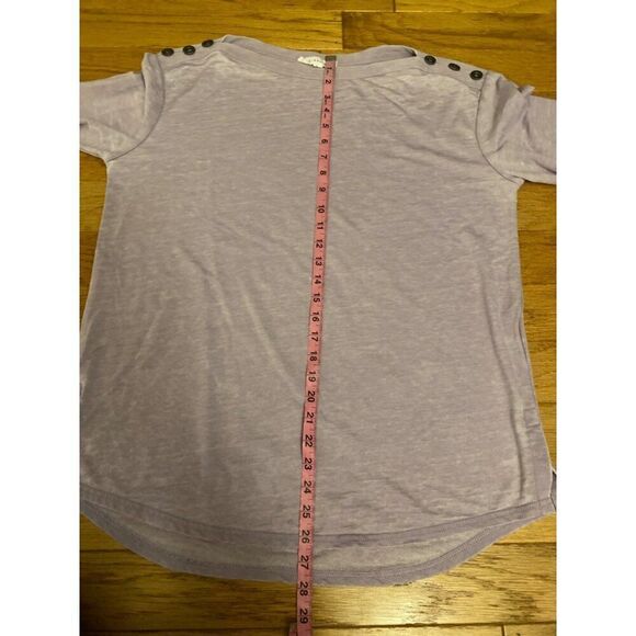 Jane + Delancey Women's Lavender Button Shoulder boat neck 3/4 sleeve Top size L - Picture 8 of 8